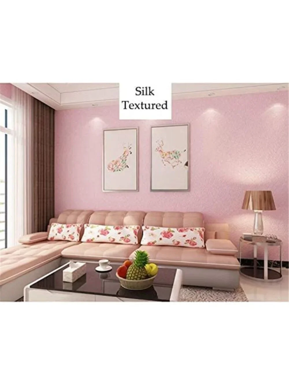 Pink Silk Peel and Stick Wallpaper Removable Self Adhesive Contact Paper Bedroom